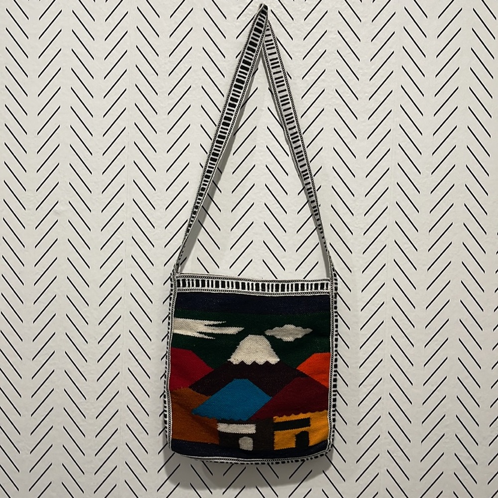 WOOL WOVEN PURSE, art to wear, messenger bag,